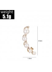 Gold Color Round Pearl Ear Studs | thumb picture 