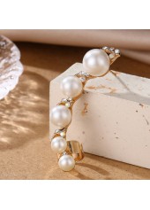 Gold Color Round Pearl Ear Studs | thumb picture 