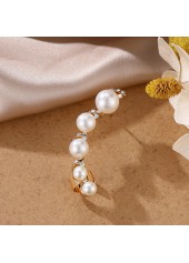 Gold Color Round Pearl Ear Studs | thumb picture 