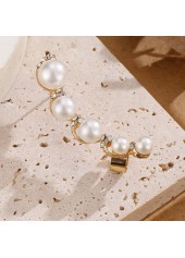 Gold Color Round Pearl Ear Studs | thumb picture 