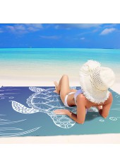 Polyester Dusty Blue Animal Print Beach Blanket | thumb picture 