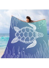 Polyester Dusty Blue Animal Print Beach Blanket