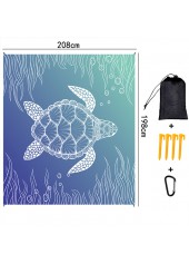 Polyester Dusty Blue Animal Print Beach Blanket | thumb picture 