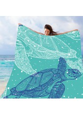 Polyester Mint Green Animal Print Beach Blanket