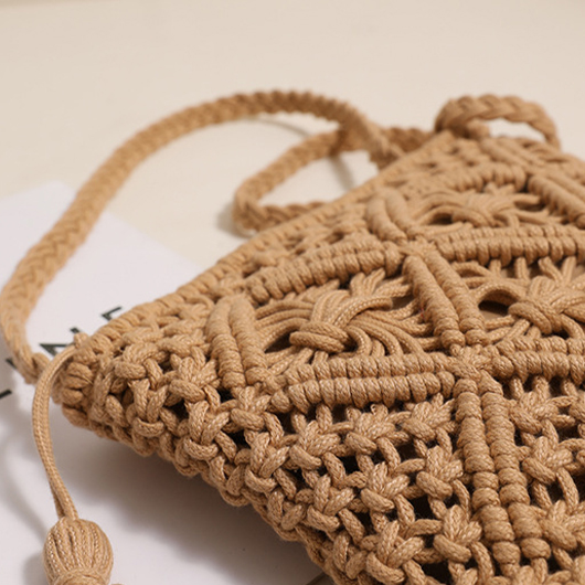 Dark Camel Zip Tassel Crossbody Bag | picture 