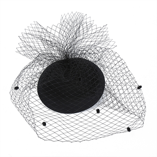 Black Mesh Fuzzy Ball Design Hat