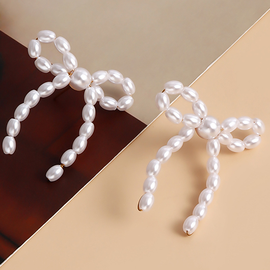 Vintage White Butterfly Design Pearl Earrings