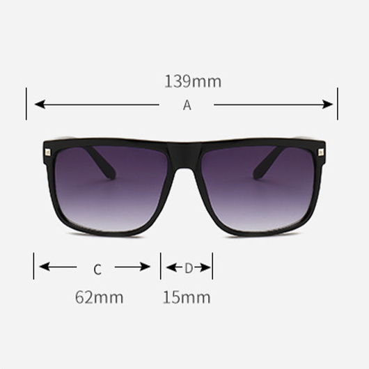 Retro Black Geometric Rivet Detail Sunglasses | picture 