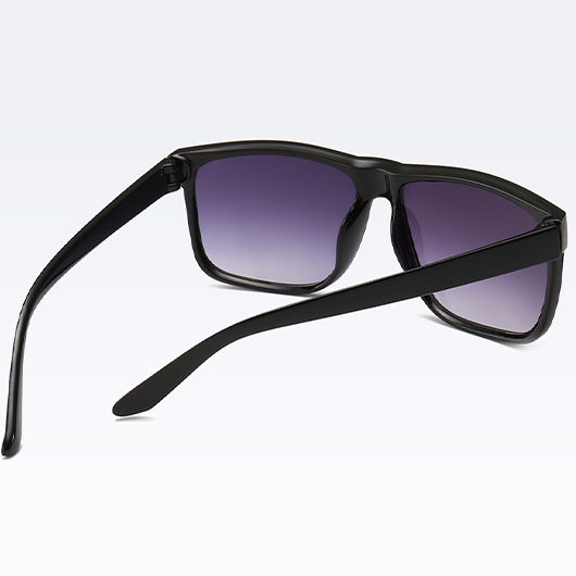 Retro Black Geometric Rivet Detail Sunglasses | picture 
