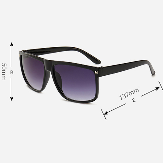 Retro Black Geometric Rivet Detail Sunglasses | picture 