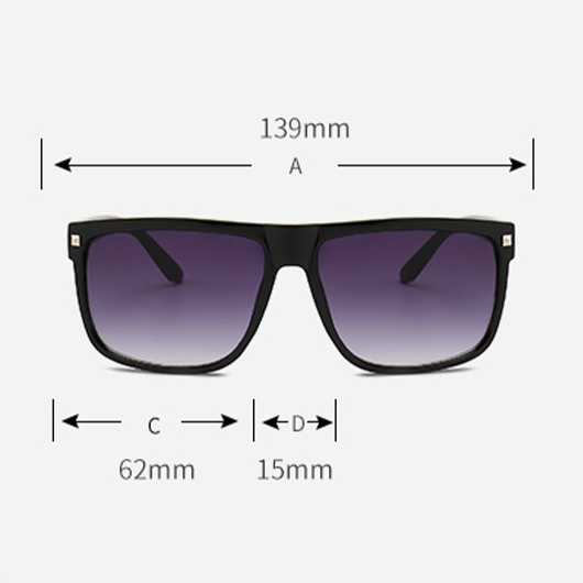 Retro Black Geometric Rivet Detail Sunglasses
