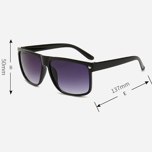 Retro Black Geometric Rivet Detail Sunglasses
