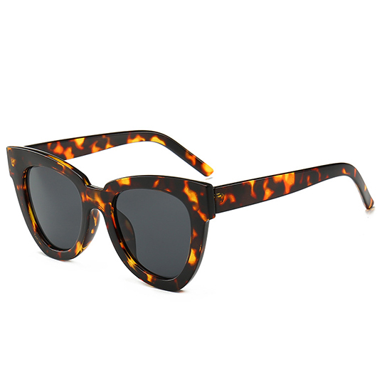 Orange Cat Eye Leopard Design Sunglasses