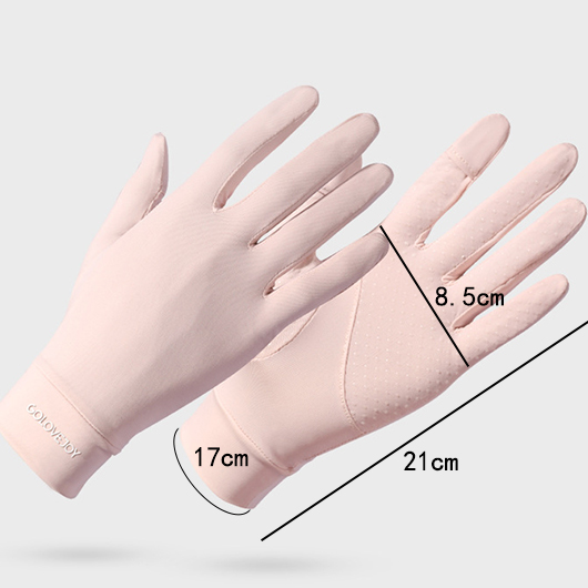 Light Pink Wrist Lightweight Full Finger Gloves