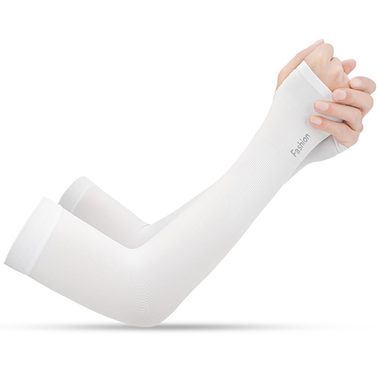 White Above Elbow Lightweight Arm Sleeves