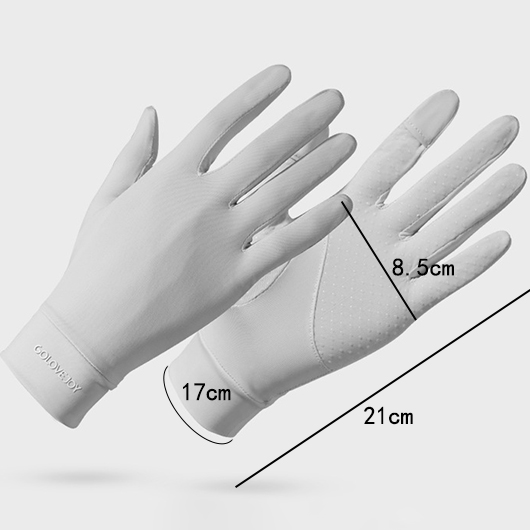 Wrist Lightweight Full Finger Grey Gloves