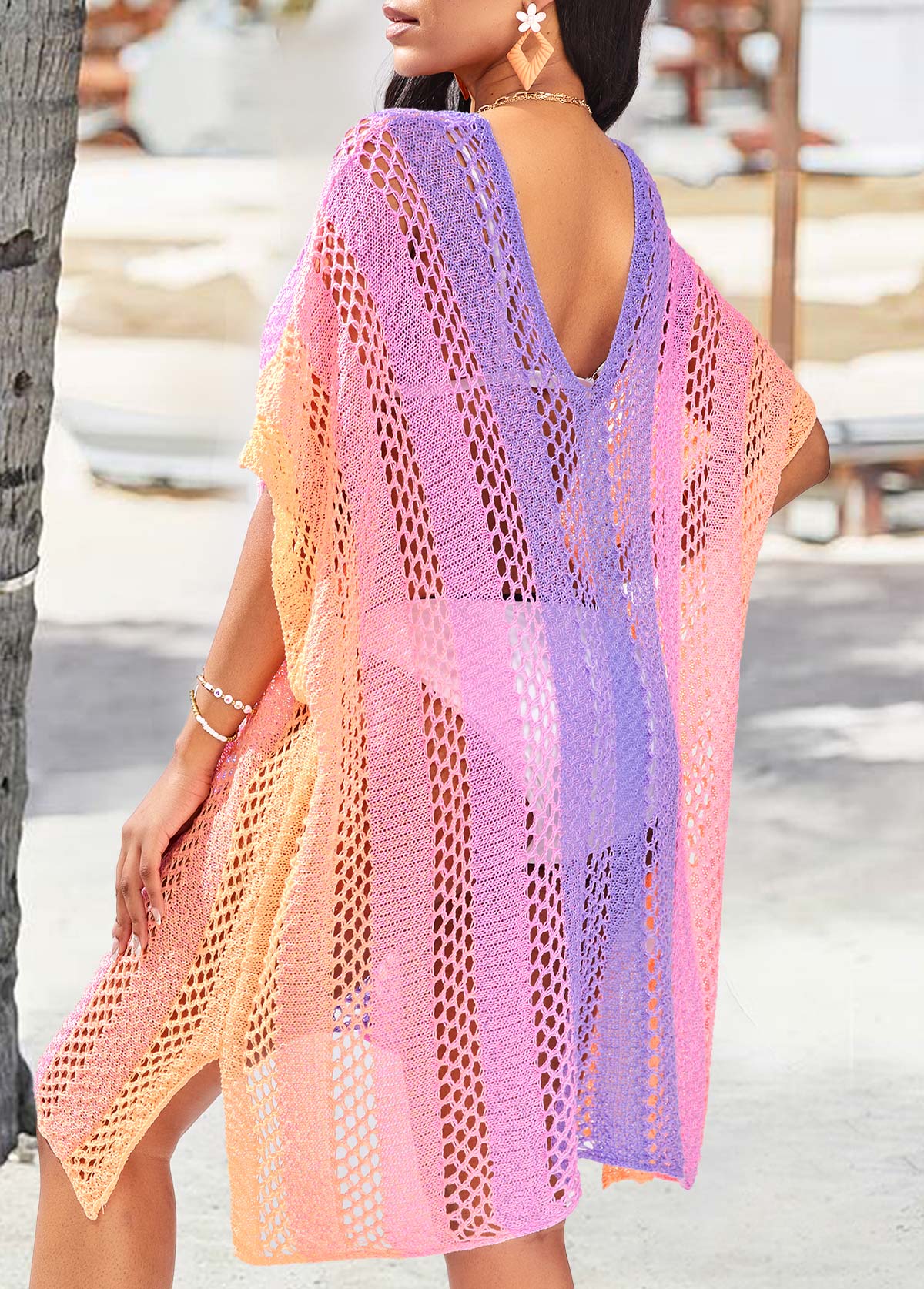 Mesh Ombre Light Pink Cover Up