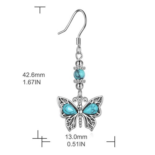 Mint Green Butterfly Design Alloy Earrings