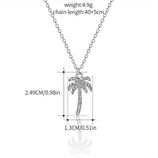 Silvery White Coconut Palm Alloy Necklace
