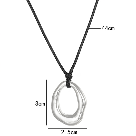 Silvery White Hollow Alloy Pendant Necklace