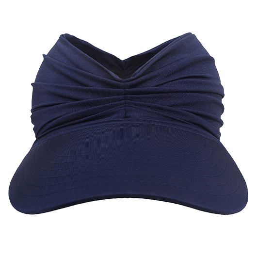 Navy Ruched Design Sun Visor Hat