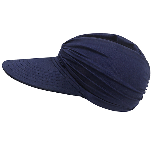 Navy Ruched Design Sun Visor Hat