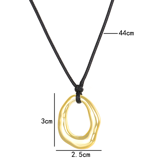 Gold Irregular Hollow Alloy Pendant Necklace