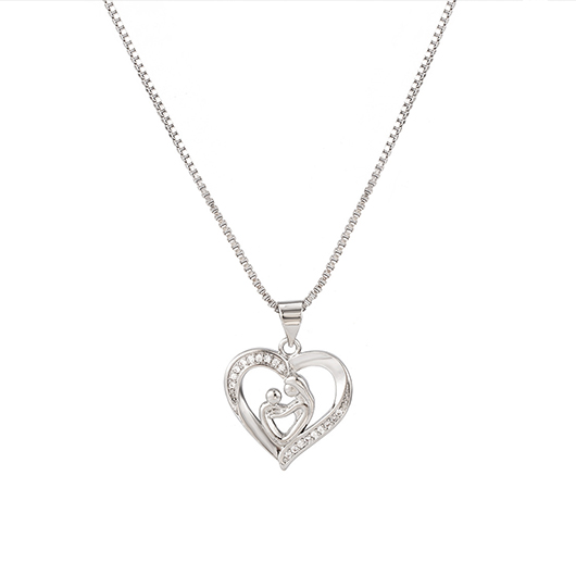 Silvery White Geometric Heart Alloy Necklace