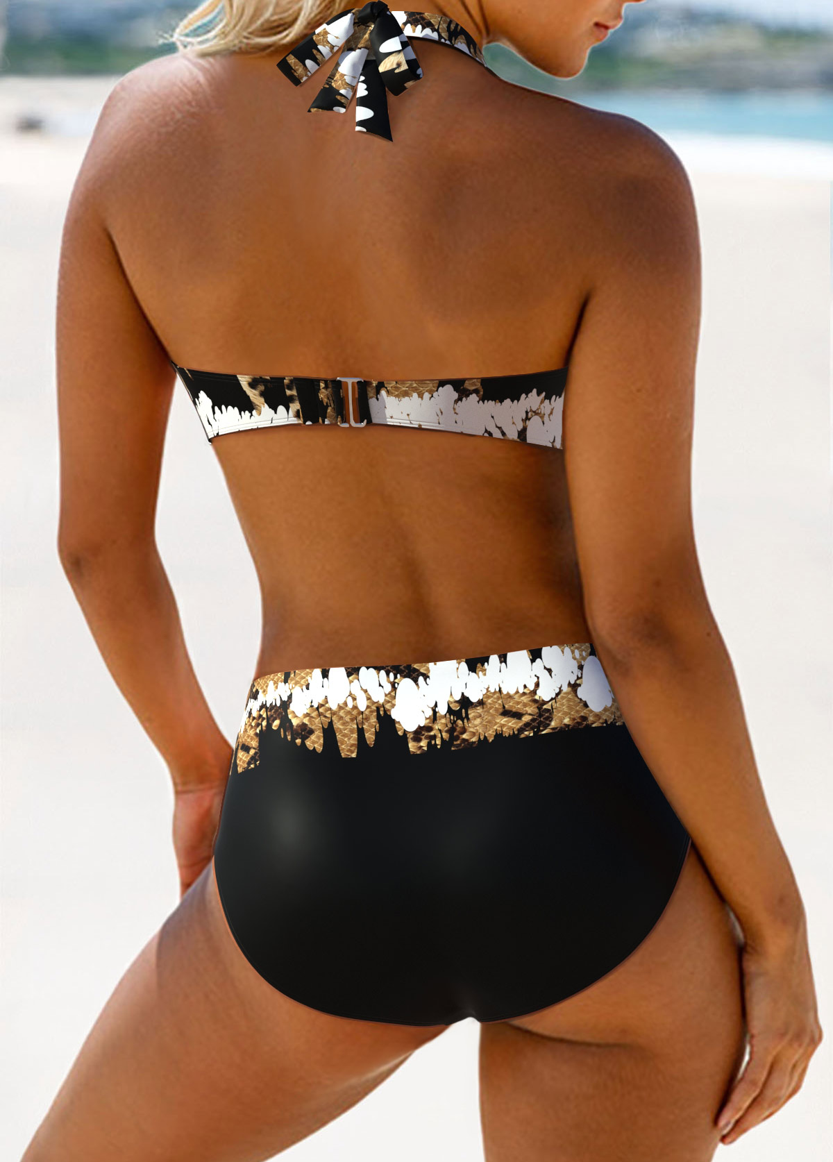 Criss Cross Leopard Black Bikini Set