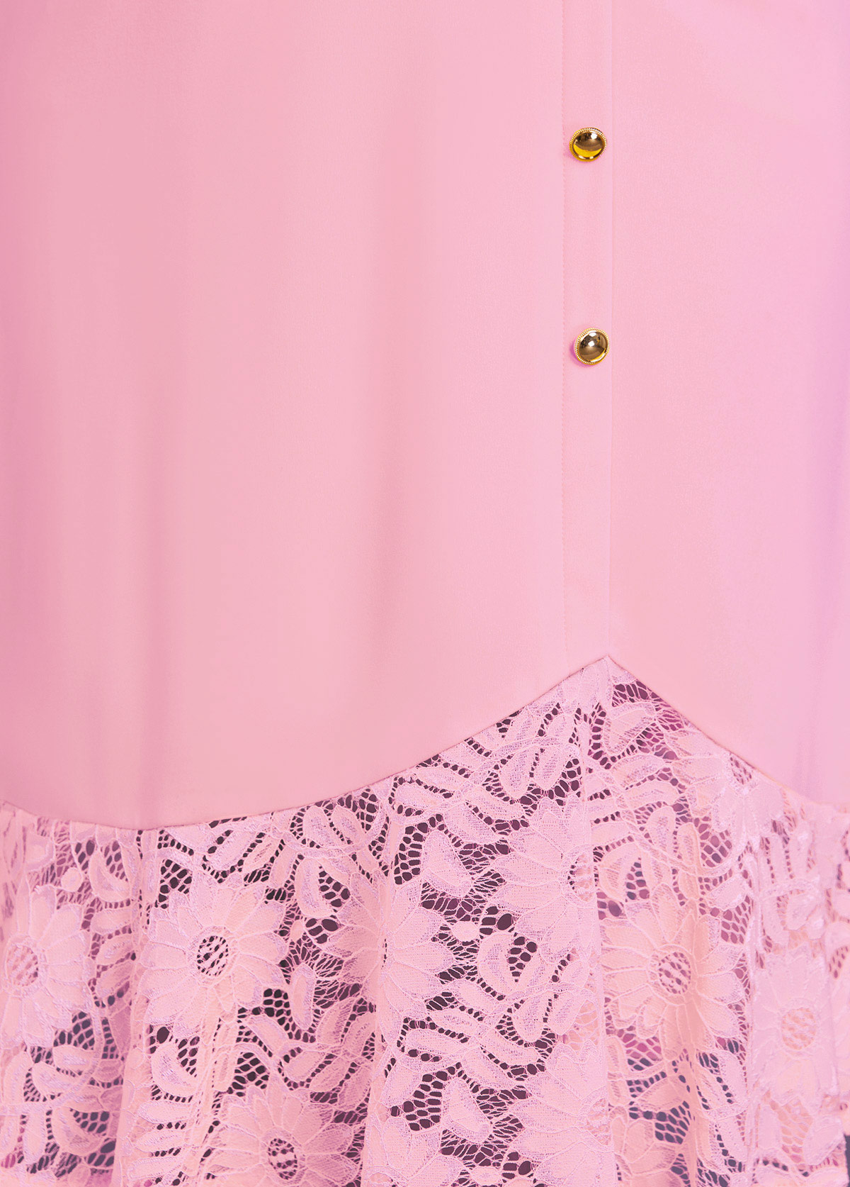 Pink Lace Short Sleeve V Neck Dress