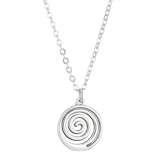 Silvery White Round Detail Alloy Necklace