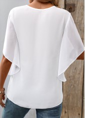 White Fake 2in1 Short Sleeve V Neck T Shirt | thumb picture 