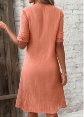 Dusty Pink Button A Line Short Sleeve Dress | thumb picture 