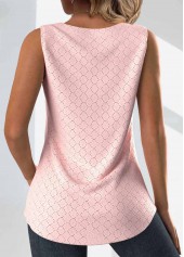 Light Pink Jacquard Sleeveless Square Neck Tank Top | thumb picture 