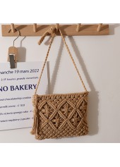 Dark Camel Zip Tassel Crossbody Bag | thumb picture 