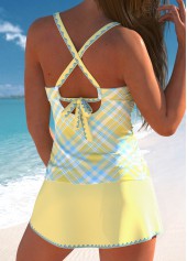 Surplice Plaid Light Yellow Tankini Set | thumb picture 