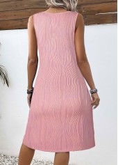 Pink Circular Ring A Line Sleeveless V Neck Dress | thumb picture 