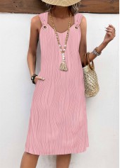 Pink Circular Ring A Line Sleeveless V Neck Dress | thumb picture 