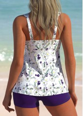 Ruched Floral Print Purple Tankini Set | thumb picture 