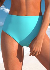 Drawstring Paisley Print Cyan Swimdress and Panty | thumb picture 