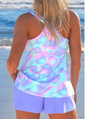 Lace Up Ombre Light Purple Tankini Set | thumb picture 
