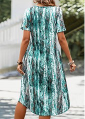 Mint Green Pocket Graffiti Print A Line Dress | thumb picture 
