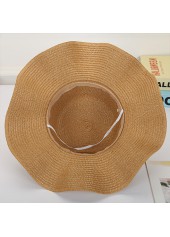 Dark Camel Color Straw Detail Hat | thumb picture 