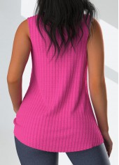 Hot Pink Twist Sleeveless V Neck Tank Top | thumb picture 