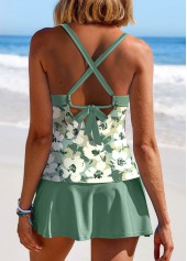 Surplice Floral Print Sage Green Tankini Set | thumb picture 