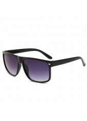 Retro Black Geometric Rivet Detail Sunglasses