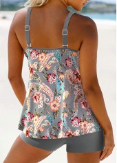 Patchwork Paisley Print Grey Tankini Set | thumb picture 
