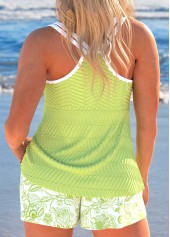 Jacquard Paisley Print Avocado Green Tankini Set | thumb picture 