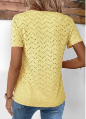 Light Yellow Tuck Stitch Short Sleeve T Shirt | thumb picture 