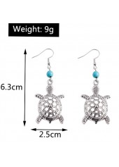Silvery White Hollow Turtle Alloy Earrings | thumb picture 